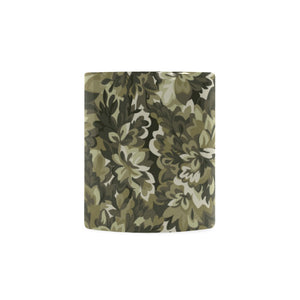 Green Camo Camouflage Flower Pattern Classical White Mug (FulFilled In US)