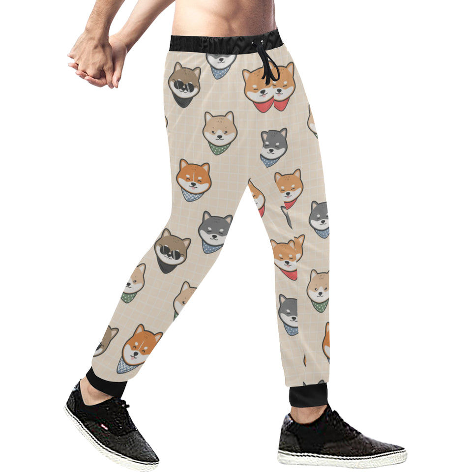 Shiba Inu Head Pattern Unisex Casual Sweatpants