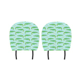 Crocodile Pattern Blue background Car Headrest Cover