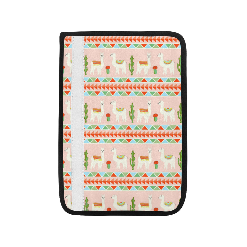 Llama Cactus Pattern background Car Seat Belt Cover