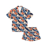 Goldfish Pattern Print Design 04 Kids' Boys' Girls' V-Neck Short Pajama Set