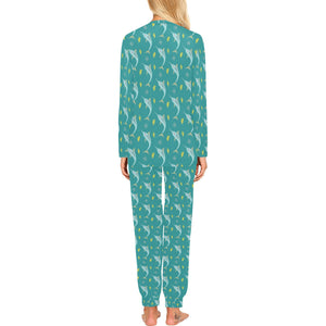 Swordfish Pattern Print Design 04 Women's All Over Print Pajama Set