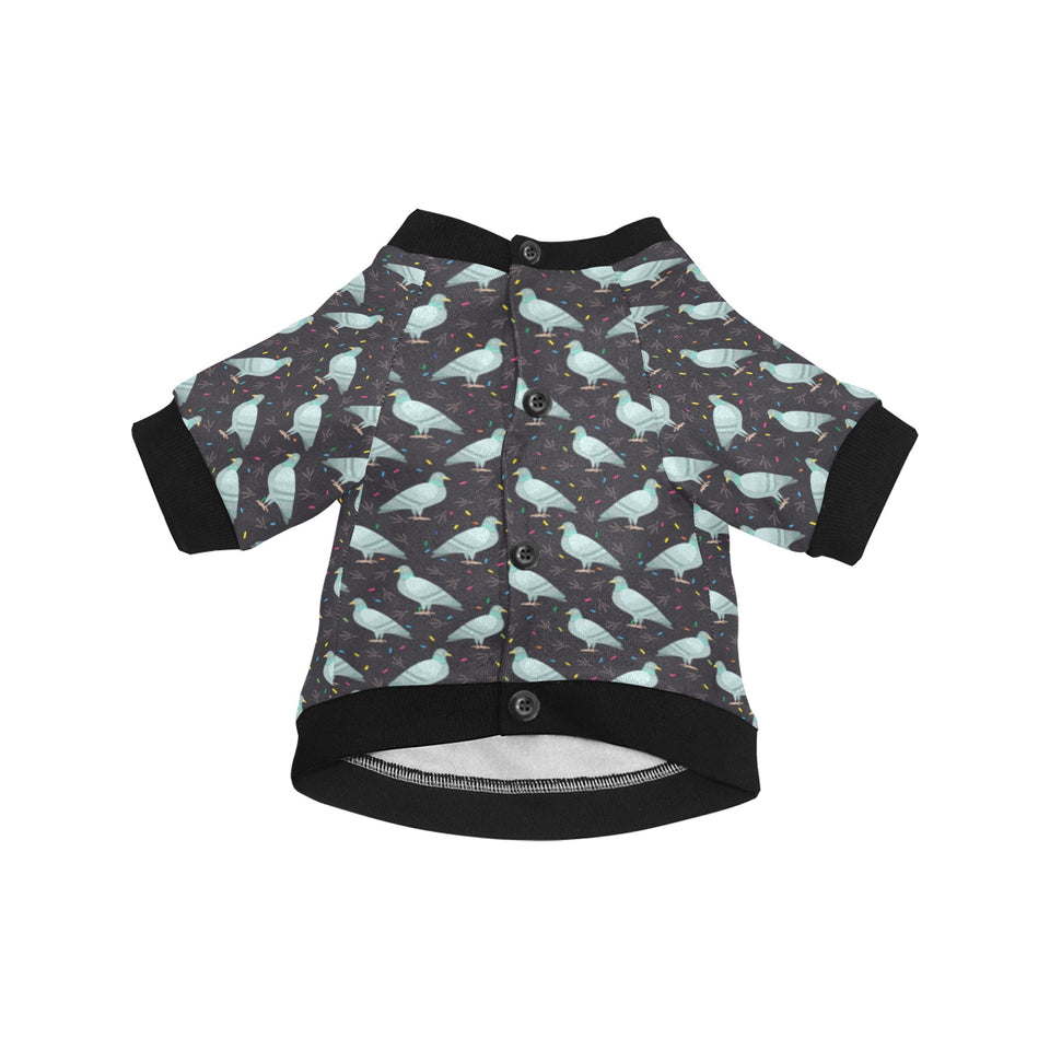 Pigeon Pattern Print Design 01 All Over Print Pet Dog Round Neck Fuzzy Shirt