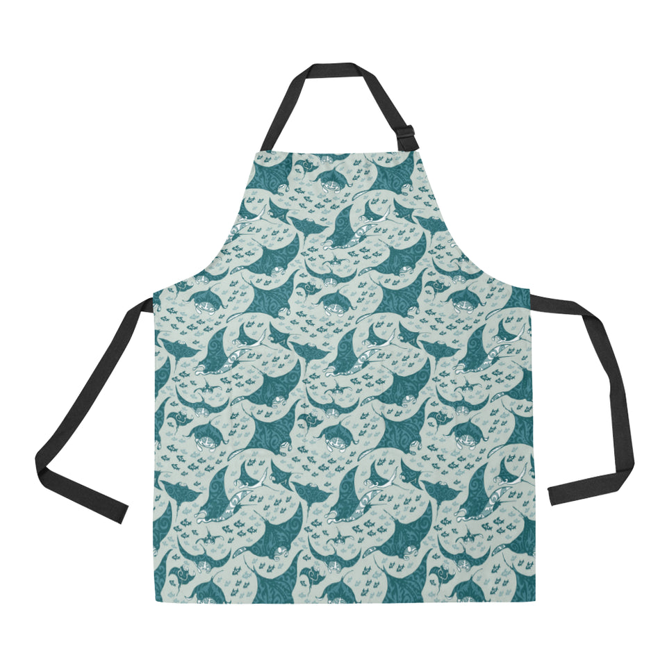 Stingray Pattern Print Design 01 Adjustable Apron