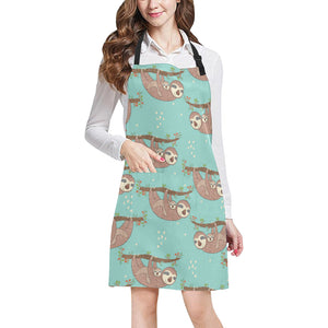 Sloth Mom and baby Pattern Adjustable Apron