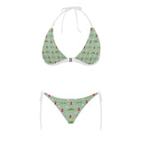 Windmill Green Pattern Sexy Bikinis Two-Pieces Swimsuits