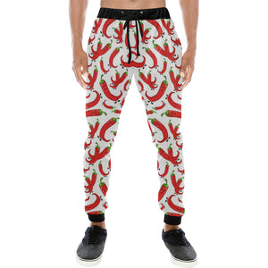 Red Chili Pattern Unisex Casual Sweatpants