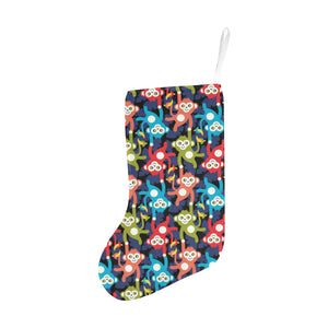 Colorful Monkey Pattern Christmas Stocking