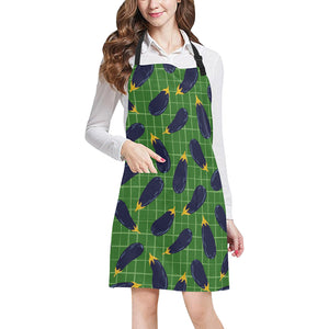 Eggplant Pattern Print Design 04 Adjustable Apron