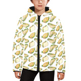 Sandwich Pattern Print Design 05 Kids' Boys' Girls' Padded Hooded Jacket