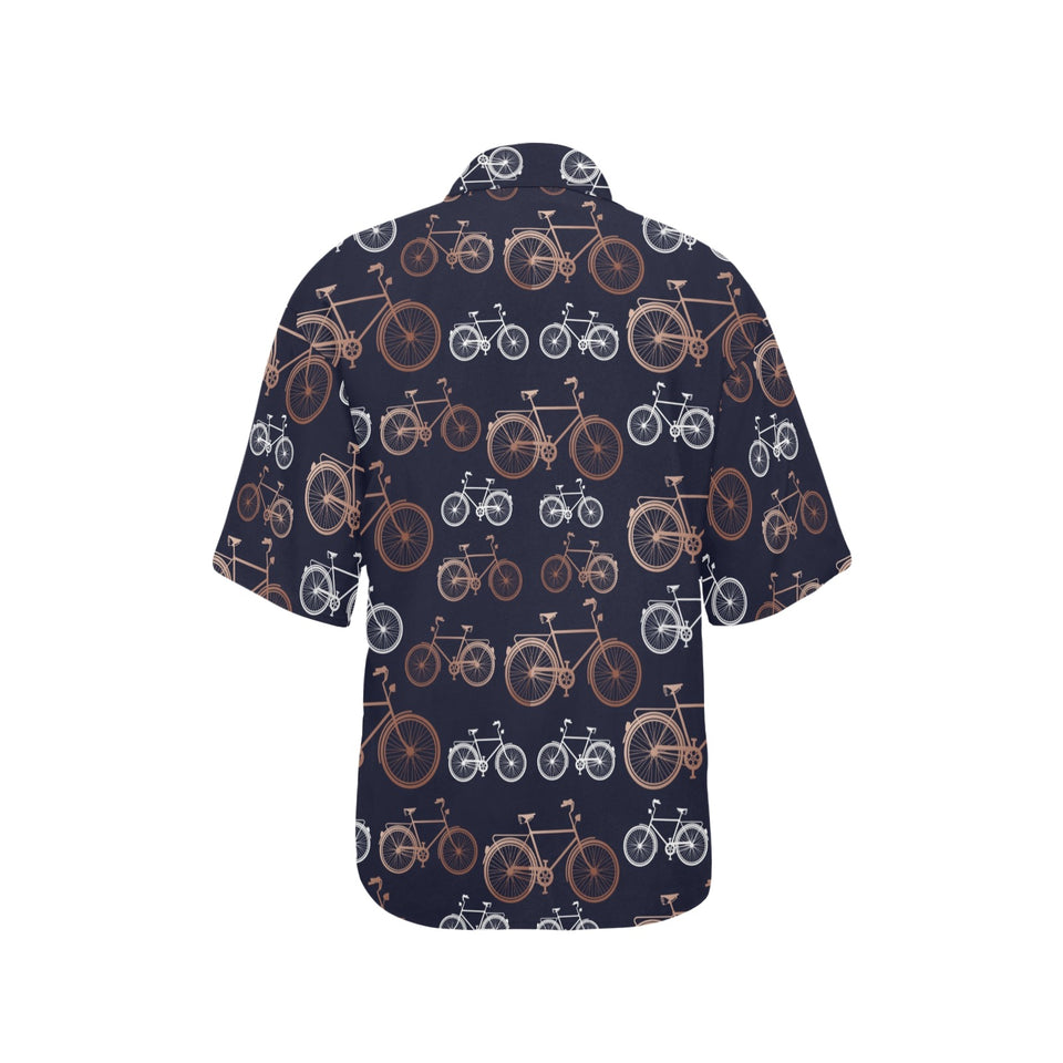 Bicycle Pattern Print Design 01 Women's All Over Print Hawaiian Shirt