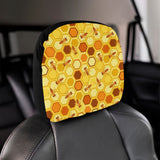 Bee and Honeycomb Pattern Car Headrest Cover