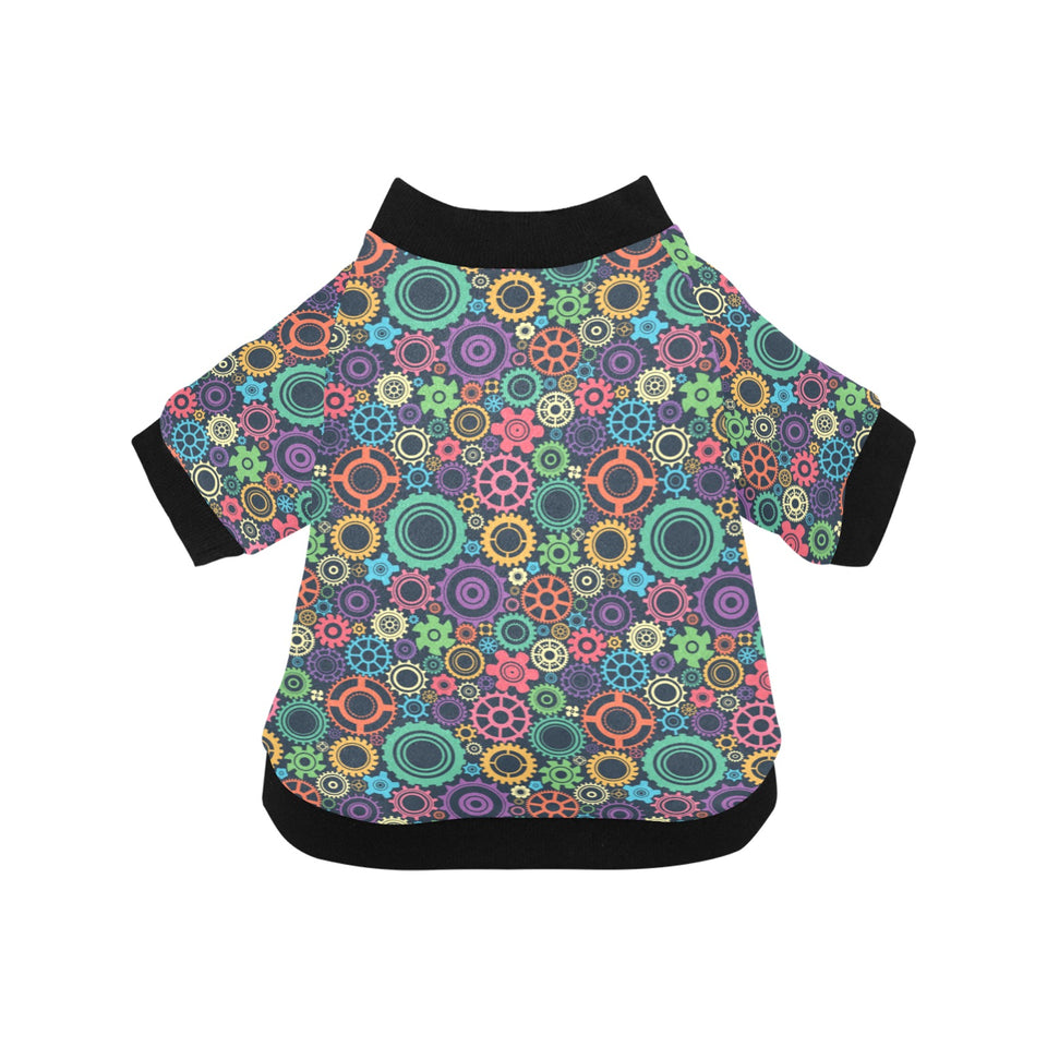 Gear Pattern Print Design 02 All Over Print Pet Dog Round Neck Fuzzy Shirt