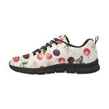 Cherry Flower Butterfly Pattern Men's Sneakers Black