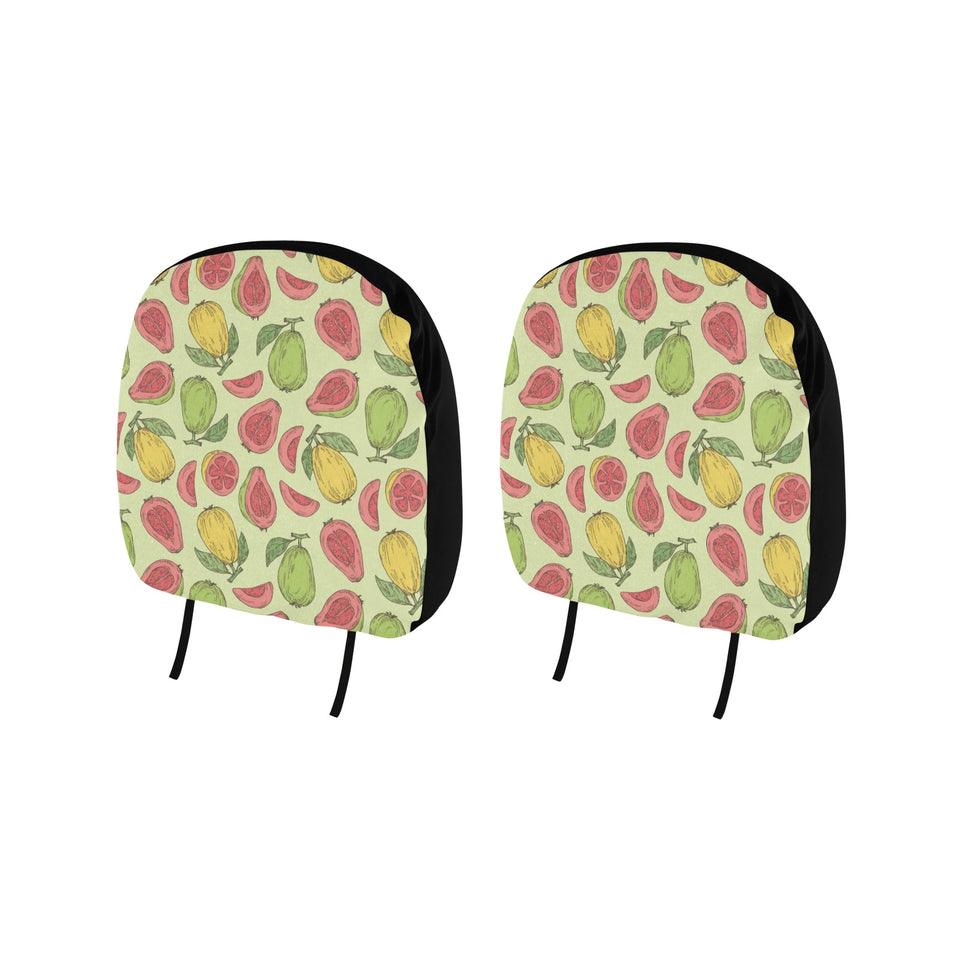 Guava Pattern Background Car Headrest Cover