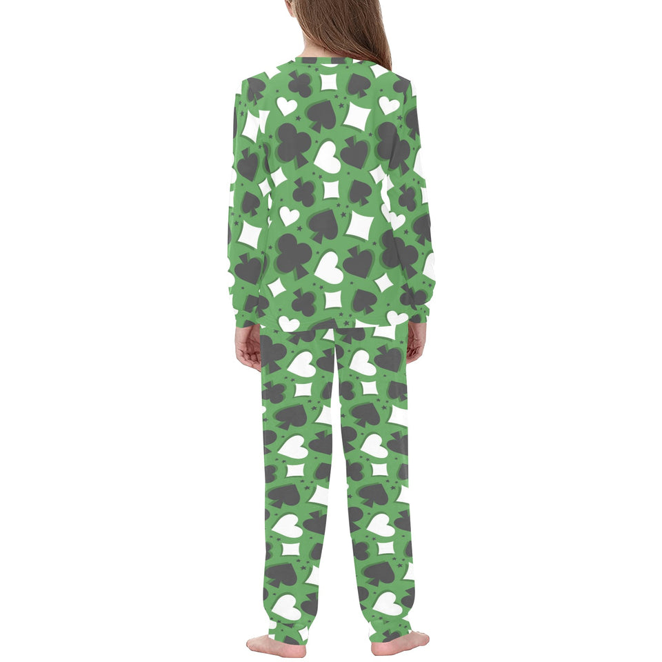 Casino Cards Suits Pattern Print Design 02 Kids' Boys' Girls' All Over Print Pajama Set