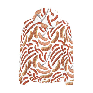 Sausage Pattern Print Design 05 Men's Padded Hooded Jacket(ModelH42)