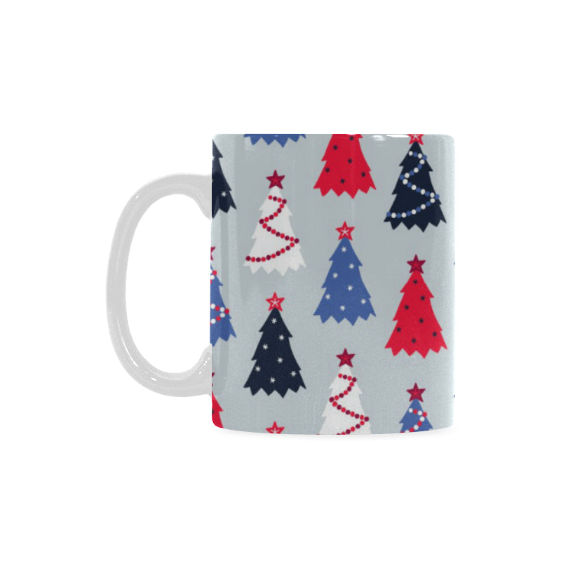 Christmas Tree Star Pattern Classical White Mug (FulFilled In US)