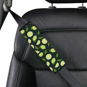 Lime Leaves Pattern Car Seat Belt Cover