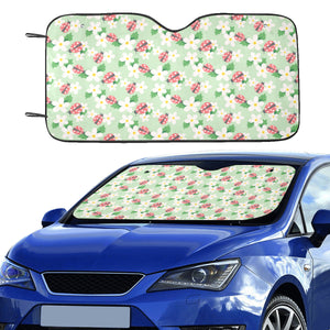 Ladybug Pattern Print Design 05 Car Sun Shade