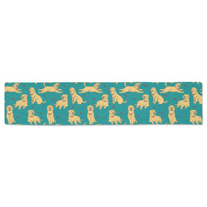 Golden Retriever Pattern Print Design 05 Table Runner