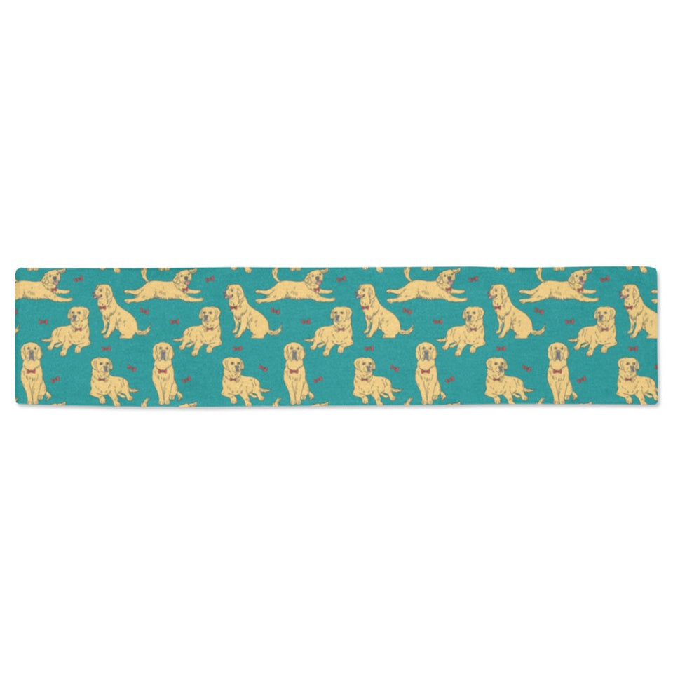 Golden Retriever Pattern Print Design 05 Table Runner