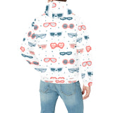 Sun Glasses Pattern Print Design 02 Men's Padded Hooded Jacket(ModelH42)