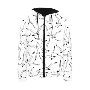 Seagull Pattern Print Design 04 Men's Padded Hooded Jacket(ModelH42)