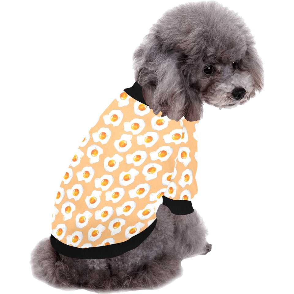 Fried Eggs Pattern Print Design 01 All Over Print Pet Dog Round Neck Fuzzy Shirt