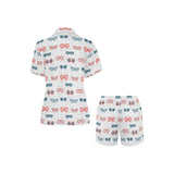 Sun Glasses Pattern Print Design 02 Women's V-Neck Short Pajama Set