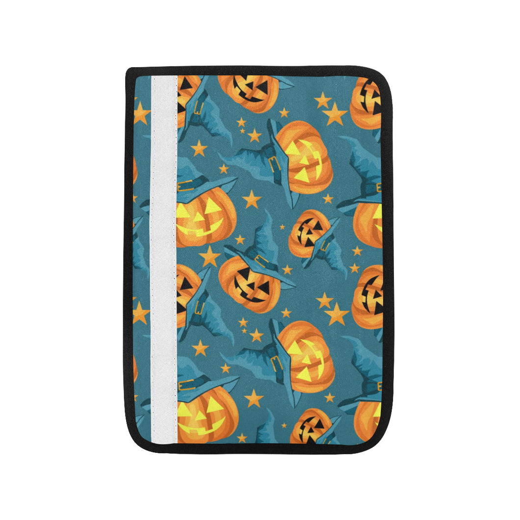 Halloween Pumpkin Witch Hat Pattern Car Seat Belt Cover