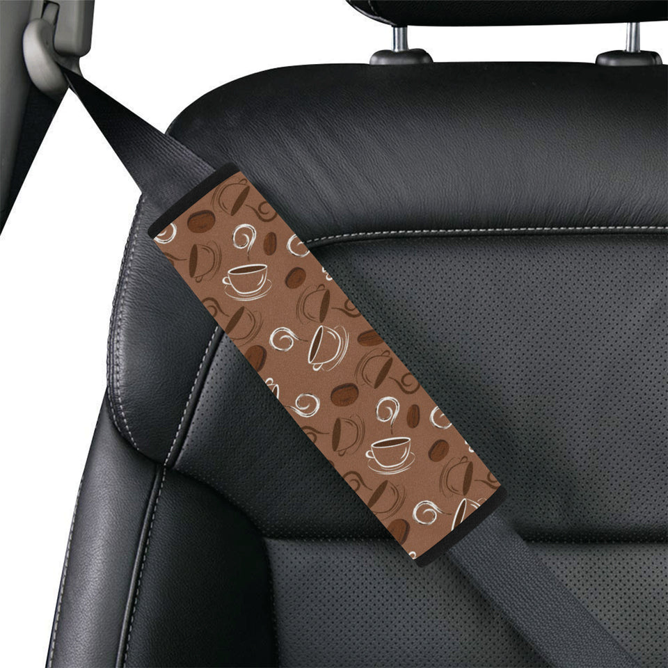 Coffee Cup and Coffe Bean Pattern Car Seat Belt Cover