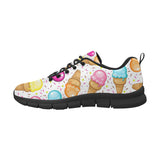 Color Ice Cream Cone Pattern Men's Sneakers Black