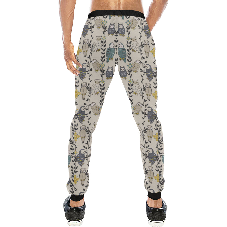 Owl Pattern Background Unisex Casual Sweatpants