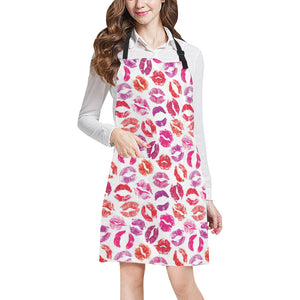 Lips Pattern Print Design 04 Adjustable Apron