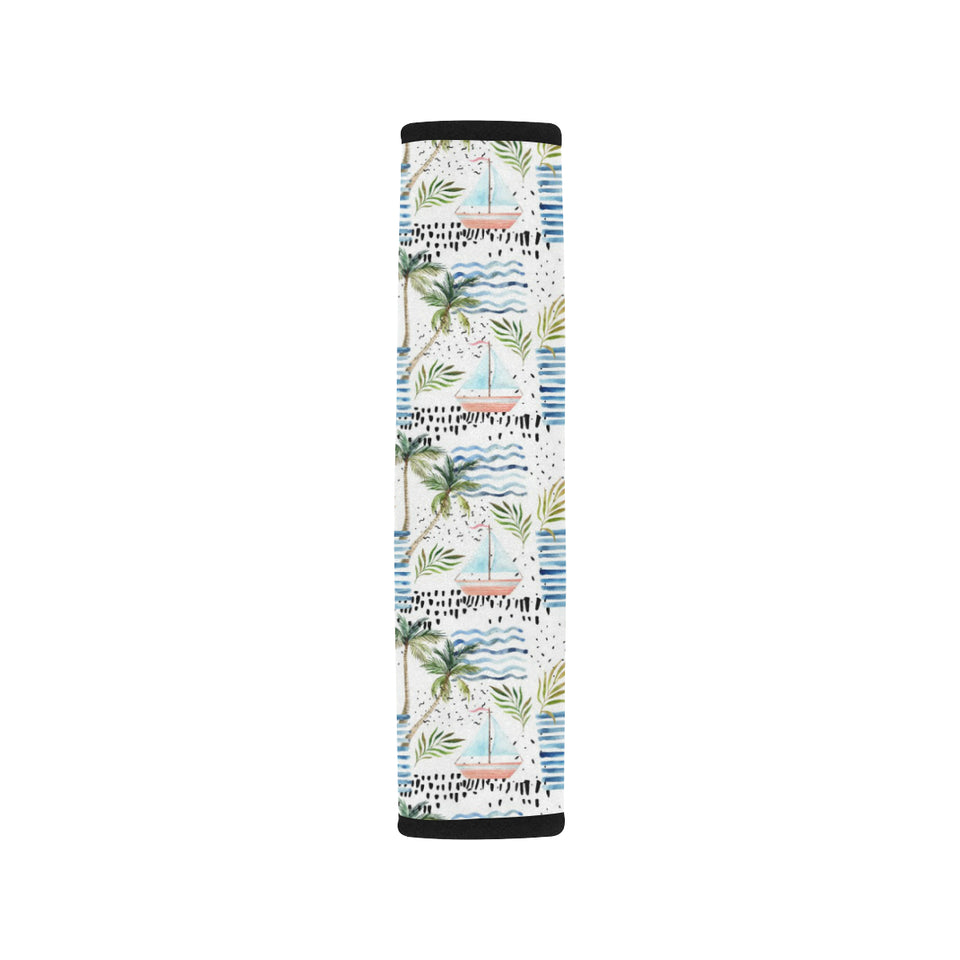 Sailboat Pattern Theme Car Seat Belt Cover