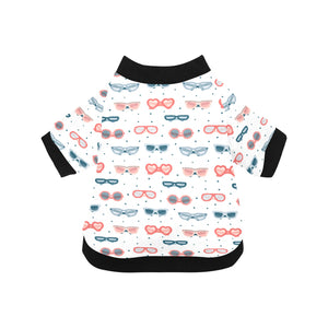 Sun Glasses Pattern Print Design 02 All Over Print Pet Dog Round Neck Fuzzy Shirt