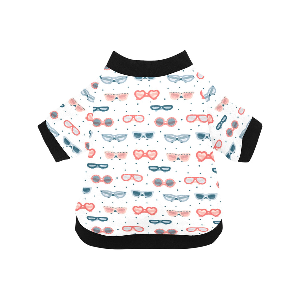 Sun Glasses Pattern Print Design 02 All Over Print Pet Dog Round Neck Fuzzy Shirt