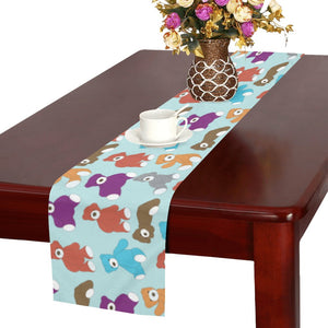 Teddy Bear Pattern Print Design 03 Table Runner