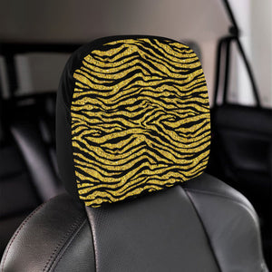 Gold Bengal Tiger Pattern Car Headrest Cover