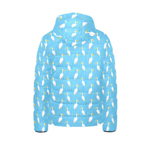 Pelican Pattern Print Design 02 Kids' Boys' Girls' Padded Hooded Jacket