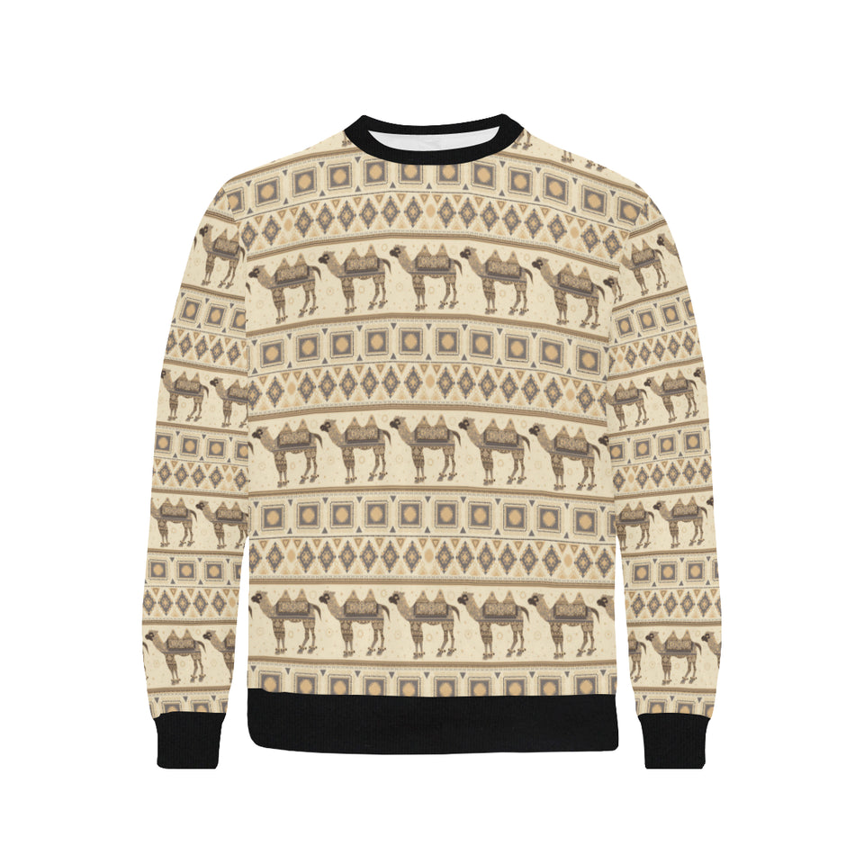 Traditional Camel Pattern Ethnic Motifs Men's Crew Neck Sweatshirt