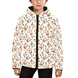 Yorkshire Terrier Pattern Print Design 05 Kids' Boys' Girls' Padded Hooded Jacket