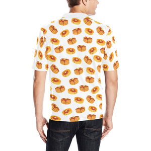 Pancake Pattern Print Design 04 Men's All Over Print Polo Shirt