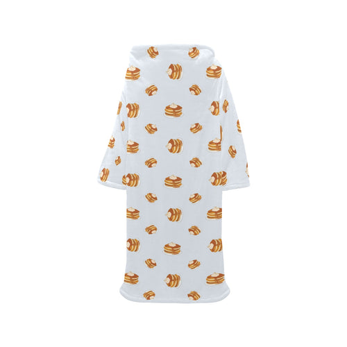 Pancake Pattern Print Design 03 Blanket Robe with Sleeves