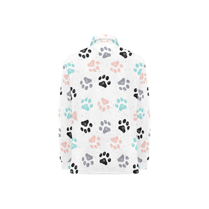 Dog Paws Pattern Print Design 02 Women's Long Sleeve Polo Shirt