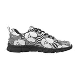 Black and White Poodle Pattern Men's Sneakers Black