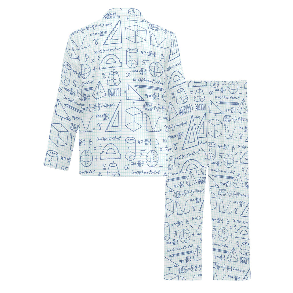 Math Pattern Print Design 03 Men's Long Pajama Set