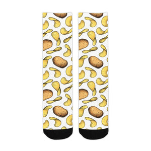 Potato Chips Pattern Print Design 01 Crew Socks