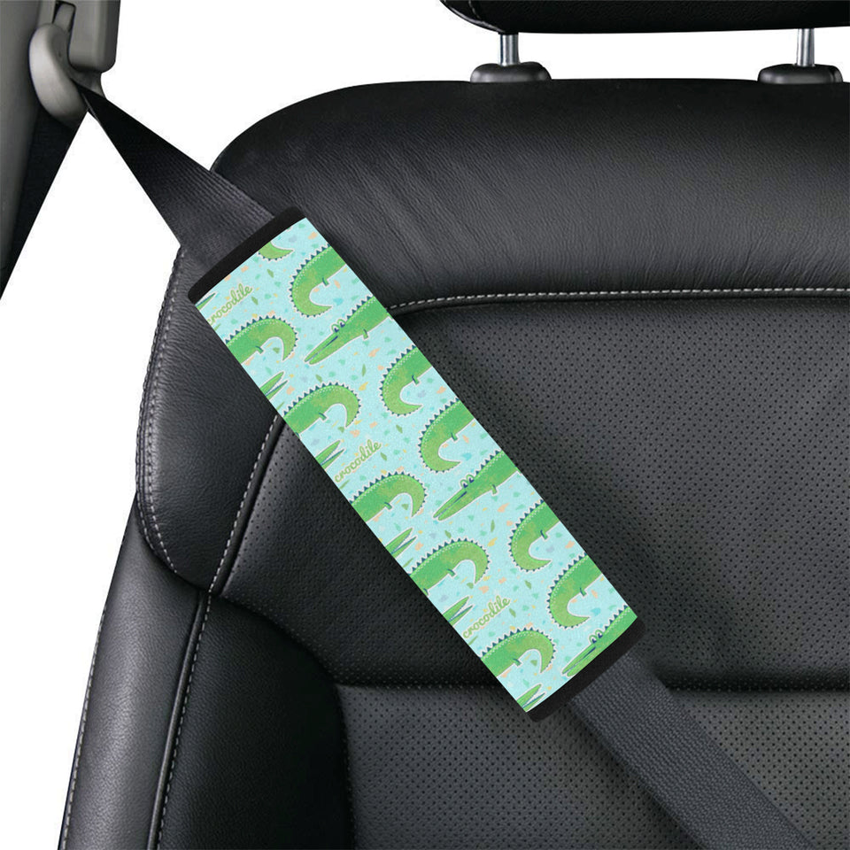 Crocodile Pattern Blue background Car Seat Belt Cover